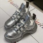 Louis Vuitton LV Women LV Archlight Sneaker in Leather and Technical Fabrics-Silver - Image 3