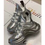 Louis Vuitton LV Women LV Archlight Sneaker in Leather and Technical Fabrics-Silver - Image 4