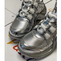 Louis Vuitton LV Women LV Archlight Sneaker in Leather and Technical Fabrics-Silver (1)