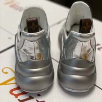 Louis Vuitton LV Women LV Archlight Sneaker in Leather and Technical Fabrics-Silver (1)