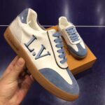 Louis Vuitton LV Women LV Frontrow Sneaker in Calf Leather and Suede Calf Leather-Blue - Image 7