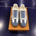Louis Vuitton LV Women LV Frontrow Sneaker in Calf Leather and Suede Calf Leather-Blue - Image 3