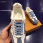 Louis Vuitton LV Women LV Frontrow Sneaker in Calf Leather and Suede Calf Leather-Blue - Image 9