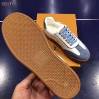 Louis Vuitton LV Women LV Frontrow Sneaker in Calf Leather and Suede Calf Leather-Blue (1)