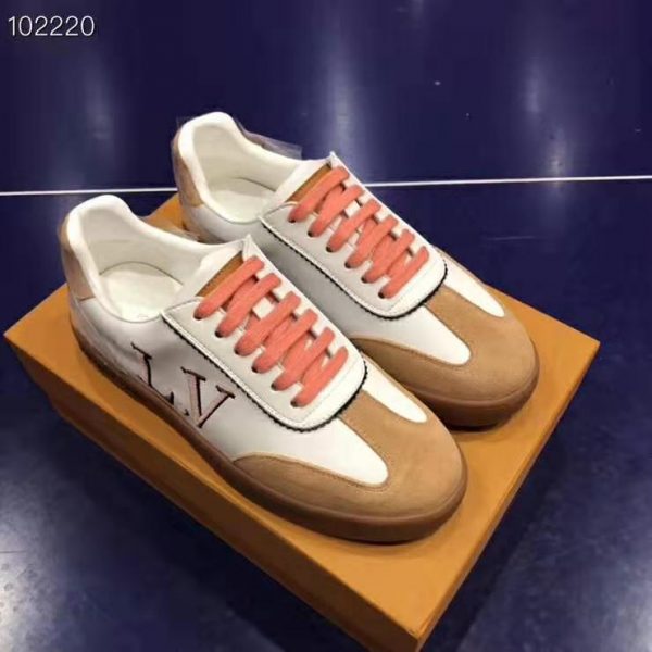 Louis Vuitton LV Women LV Frontrow Sneaker in Calf Leather and Suede Calf Leather-Pink (4)