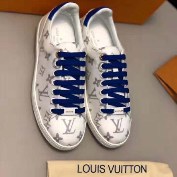Louis Vuitton LV Women LV Frontrow Sneaker in Monogram-Print Textile-Blue (7)