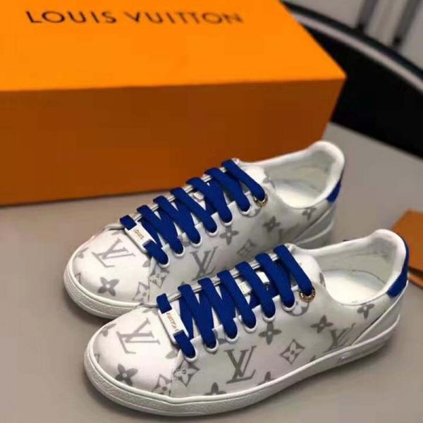 Louis Vuitton LV Women LV Frontrow Sneaker in Monogram-Print Textile-Blue (8)