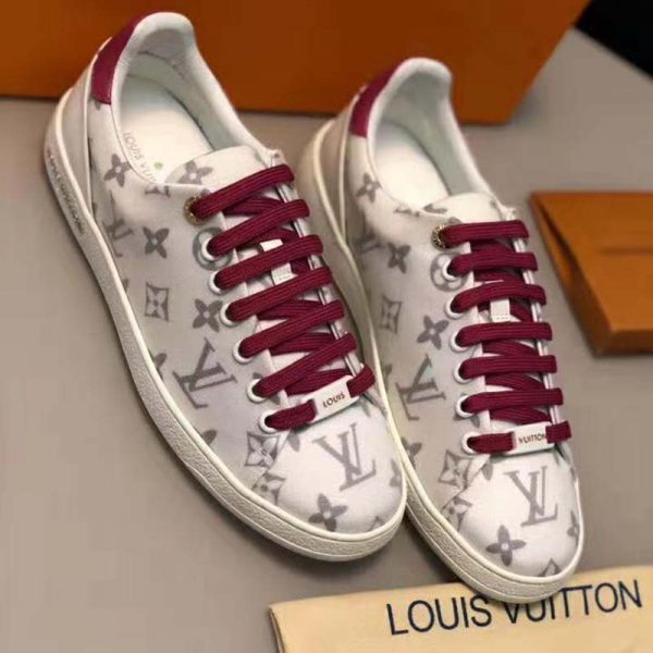 Louis Vuitton LV Women LV Frontrow Sneaker in Monogram-Print Textile-Pink (4)