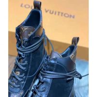 Louis Vuitton LV Women Laureate Platform Desert Boot in Soft Suede Calf Leather with Monogram Canvas-Black