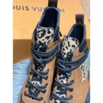 Louis Vuitton LV Women Laureate Platform Desert Boot in Soft Suede Calf Leather with Monogram Canvas-Brown - Image 6