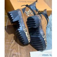 Louis Vuitton LV Women Laureate Platform Desert Boot in Soft Suede Calf Leather with Monogram Canvas-Brown (7)