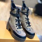 Louis Vuitton LV Women Laureate Platform Desert Boot in Soft Suede Calf Leather with Monogram Canvas-Sandy – Bild 3