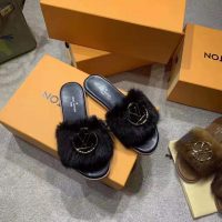Louis Vuitton LV Women Lock It Mule in Mink and Leather-Black (1)