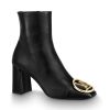 Louis Vuitton LV Women Madeleine Ankle Boot Soft Black Calf Leather 7.5 cm Heel