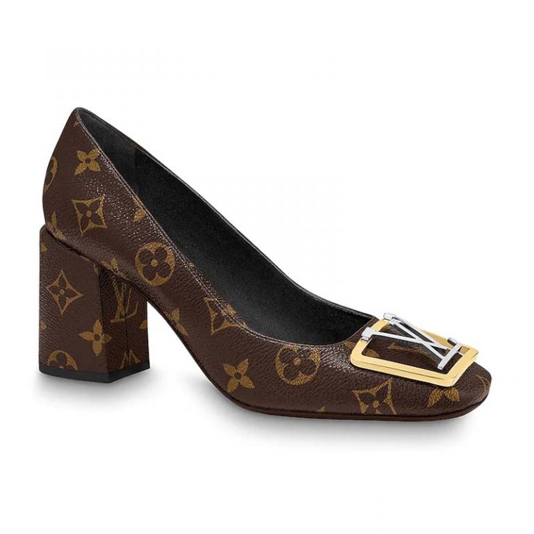 Louis Vuitton LV Women Madeleine Pump in Patent Monogram Canvas and