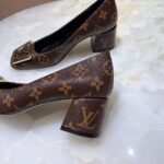 Louis Vuitton LV Women Madeleine Pump in Patent Monogram Canvas and Leather 7.5 cm Heel-Brown - Image 12