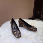 Louis Vuitton LV Women Madeleine Pump in Patent Monogram Canvas and Leather 7.5 cm Heel-Brown - Image 2