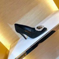Louis Vuitton LV Women Madeleine Pump in Suede Baby Goat Leather with Oversized LV Circle 8 cm Heel-Black (1)