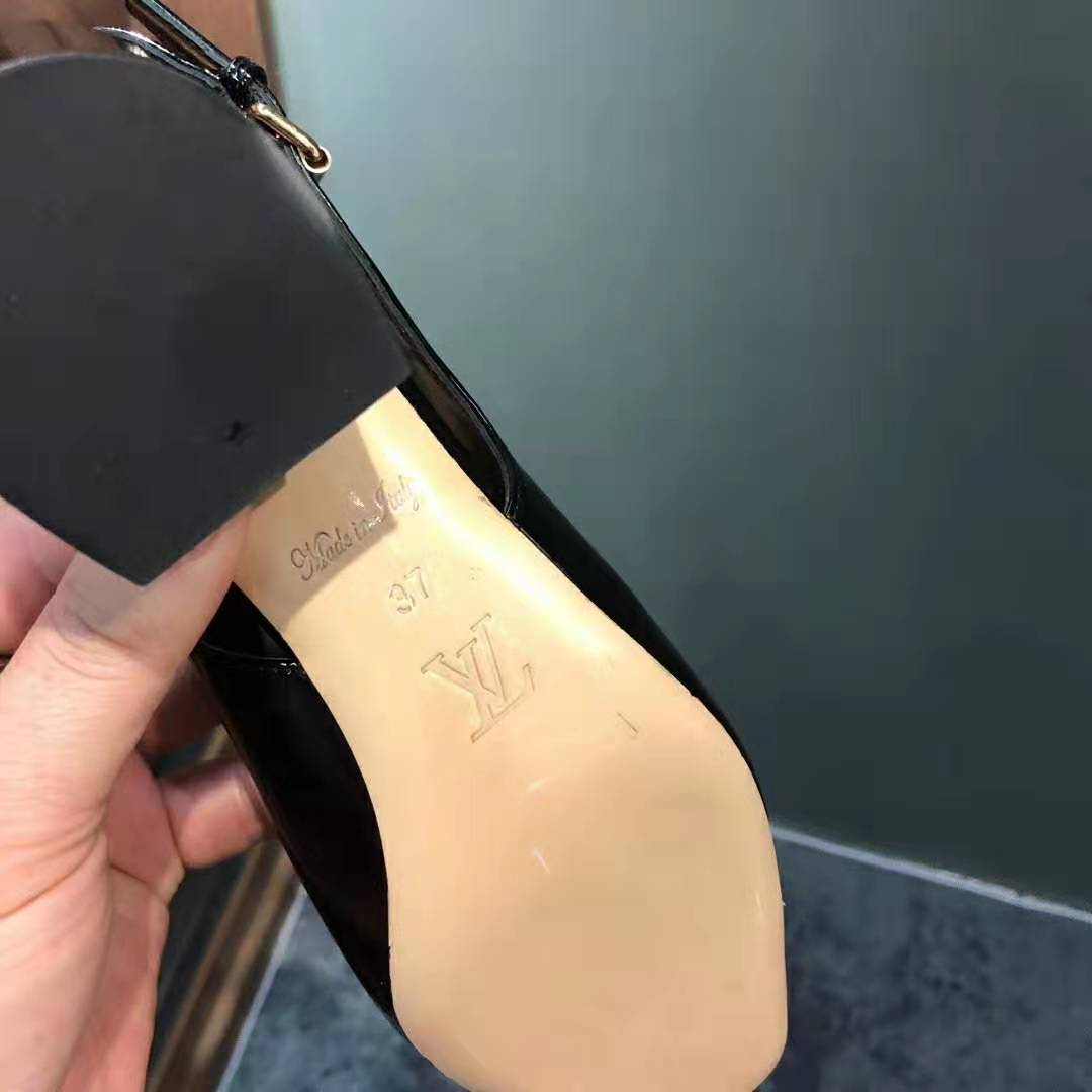 Louis Vuitton Black Patent Leather Madeleine Slingback Pumps Size