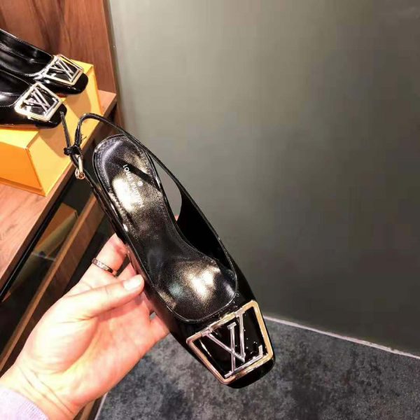 Louis Vuitton LV Women Madeleine Slingback Pump in Patent Calf Leather-Black (2)
