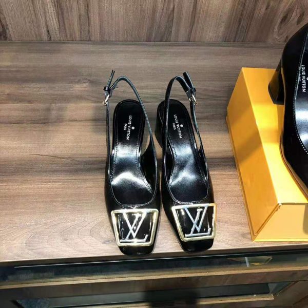 Louis Vuitton LV Women Madeleine Slingback Pump in Patent Calf Leather-Black (3)
