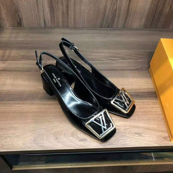 Louis Vuitton LV Women Madeleine Slingback Pump in Patent Calf Leather-Black (4)