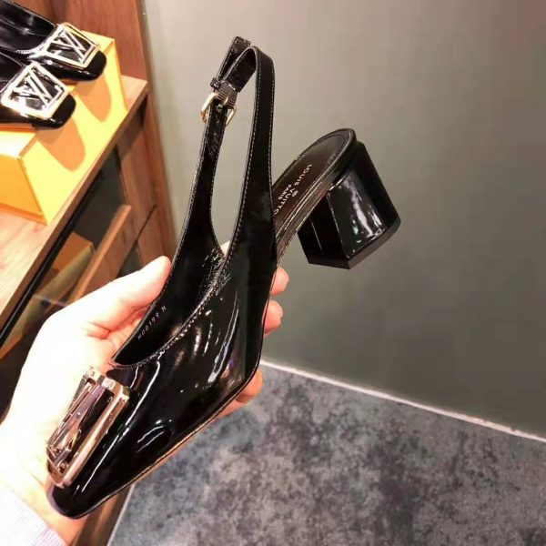 Louis Vuitton LV Women Madeleine Slingback Pump in Patent Calf Leather-Black (9)
