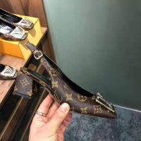 Louis Vuitton LV Women Madeleine Slingback Pump in Patent Monogram Canvas-Brown (1)