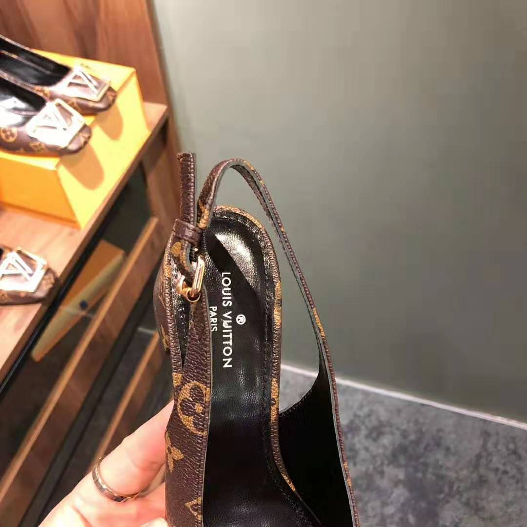 Louis Vuitton LV Women Madeleine Slingback Pump in Patent Monogram