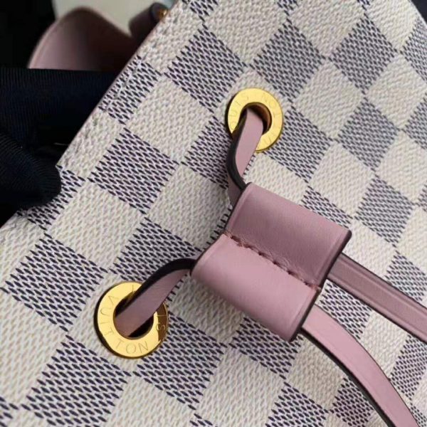 Louis Vuitton LV Women NéoNoé Bucket Bag in Damier Azur Canvas-Pink (7)