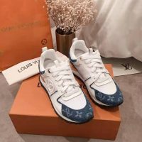 Louis Vuitton LV Women Run Away Sneaker in Monogram Denim and Calf Leather-Blue (1)