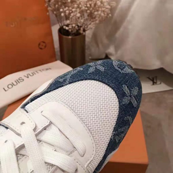 Louis Vuitton LV Women Run Away Sneaker in Monogram Denim and Calf Leather-Blue (5)