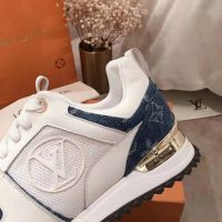 Louis Vuitton LV Women Run Away Sneaker in Monogram Denim and Calf Leather-Blue (1)