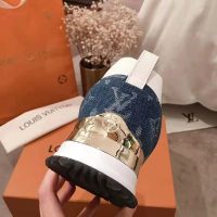 Louis Vuitton LV Women Run Away Sneaker in Monogram Denim and Calf Leather-Blue (1)