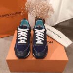 Louis Vuitton LV Women Run Away Sneaker in Suede Calf Leather-Navy - Image 3