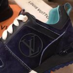 Louis Vuitton LV Women Run Away Sneaker in Suede Calf Leather-Navy - Image 9