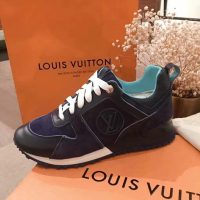 Louis Vuitton LV Women Run Away Sneaker in Suede Calf Leather-Navy (1)