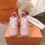 Louis Vuitton LV Women Run Away Sneaker in Suede Calf Leather-Pink – Image 3