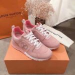 Louis Vuitton LV Women Run Away Sneaker in Suede Calf Leather-Pink – Image 2