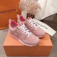 Louis Vuitton LV Women Run Away Sneaker in Suede Calf Leather-Pink (1)