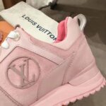 Louis Vuitton LV Women Run Away Sneaker in Suede Calf Leather-Pink – Image 9