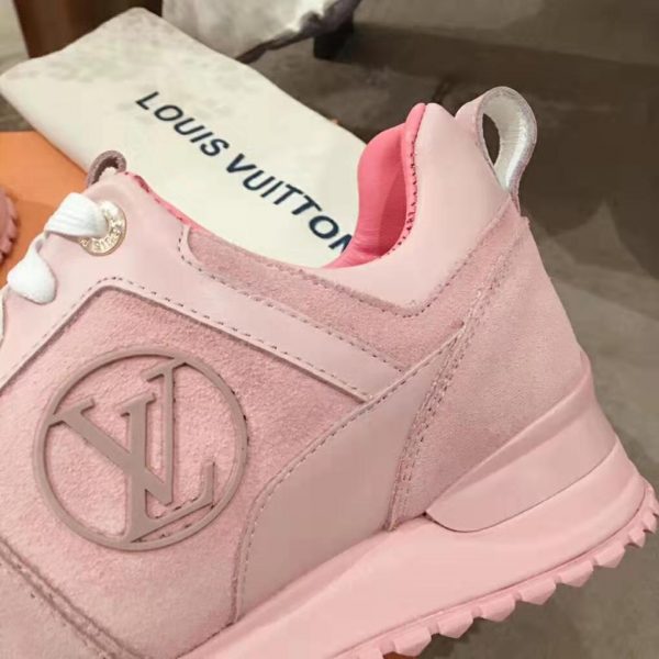 Louis Vuitton LV Women Run Away Sneaker in Suede Calf Leather-Pink (6)