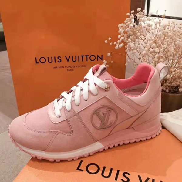 Louis Vuitton LV Women Run Away Sneaker in Suede Calf Leather-Pink (8)