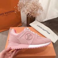 Louis Vuitton LV Women Run Away Sneaker in Suede Calf Leather-Pink (1)