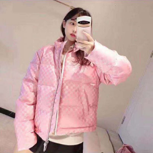 Louis Vuitton LV Women Short Down Jacket in Regular Fit-Pink - LULUX