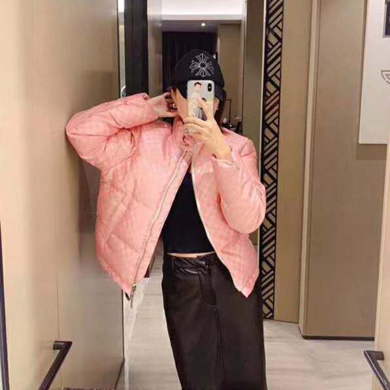 Louis Vuitton LV Women Short Down Jacket in Regular Fit-Pink - LULUX