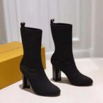 Louis Vuitton LV Women Silhouette Ankle Boot in Monogram-Embroidered Fabric-Black - Image 2