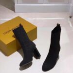 Louis Vuitton LV Women Silhouette Ankle Boot in Monogram-Embroidered Fabric-Black - Image 5