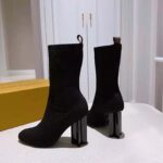 Louis Vuitton LV Women Silhouette Ankle Boot in Monogram-Embroidered Fabric-Black - Image 3