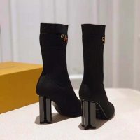 Louis Vuitton LV Women Silhouette Ankle Boot with Rainbow-Colored Vuitton Signature-Black (1)